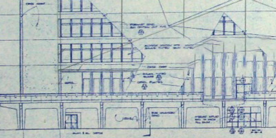 blueprint of Aldrich Hall building