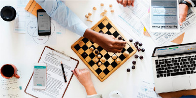 Coffee and chess game in the office